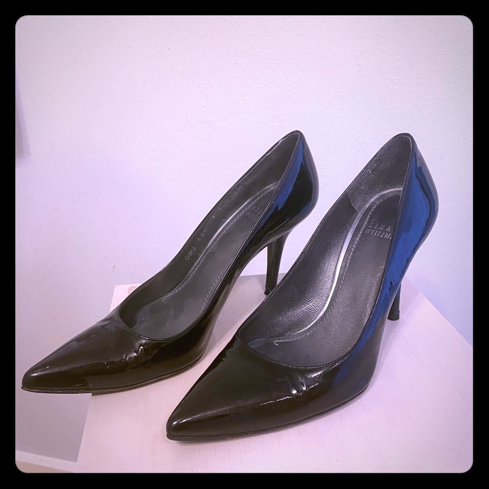 Stuart Weitzman Black Patent Leather Pumps